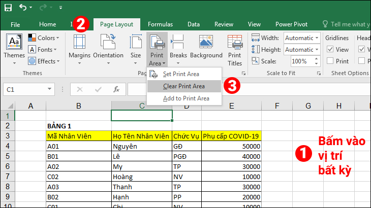 Cách chọn vùng in và in nhiều trang trong Excel nhanh, đơn giản nhất