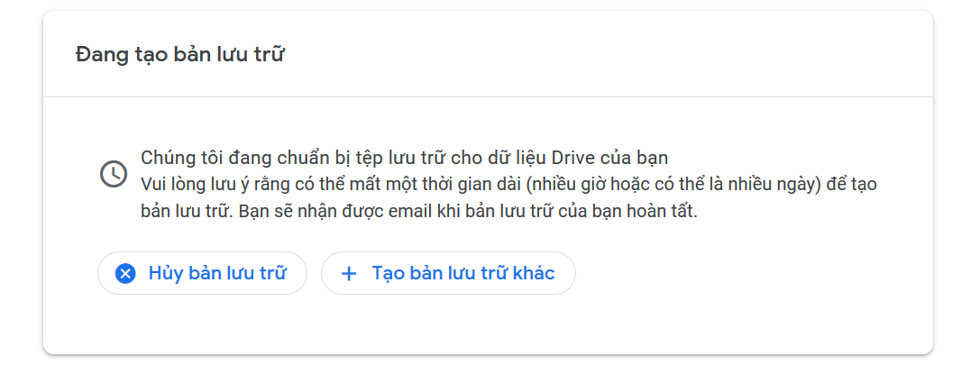 Chờ tạo tệp tải xuống