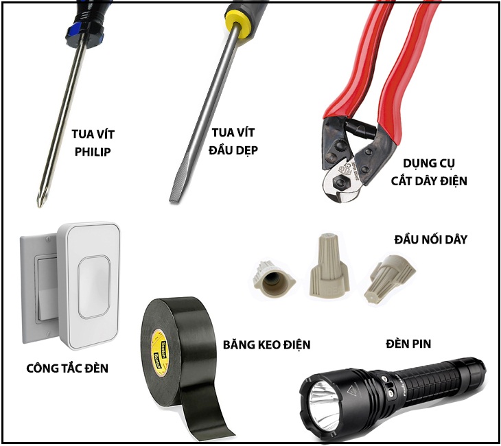 Hướng dẫn cách lắp đặt công tắc đèn thông minh > Vật dụng cần chuẩn bị