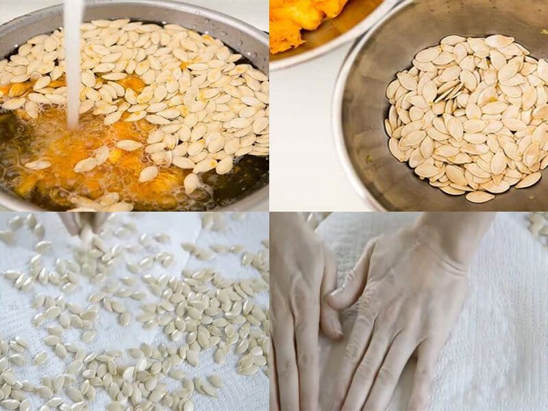 How to make crispy and delicious dried pumpkin seeds for Tet