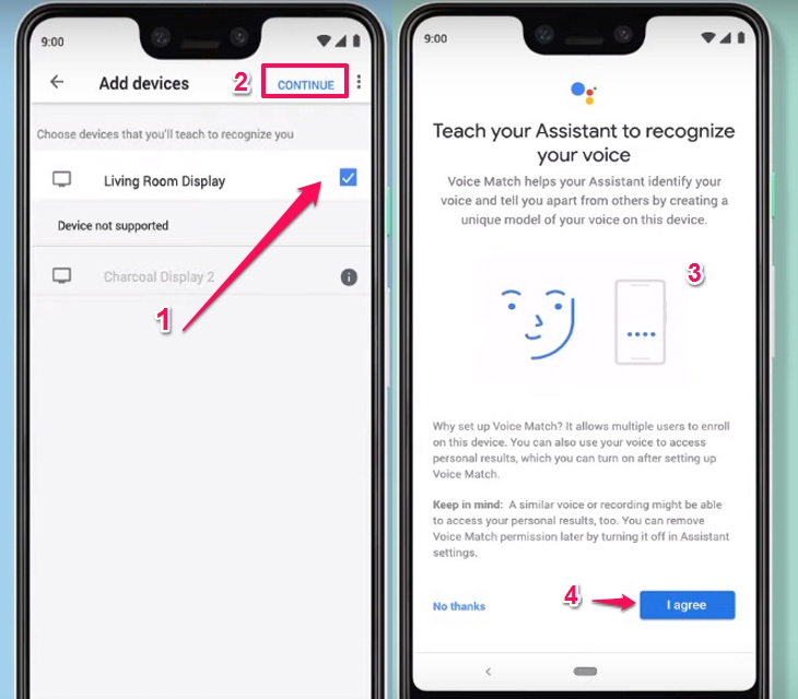 Hướng dẫn cách thay đổi giọng nói Google Assistant trên các thiết bị Google Home > Chọn thiết bị và thiết lập giọng nói của bạn