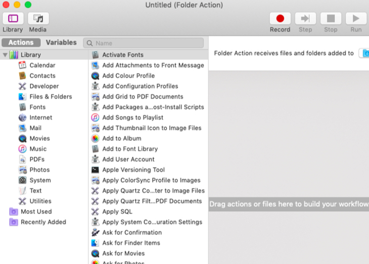 3 cách thiết lập chế độ tự động xóa file đã download trên MacBook > Chọn Folder Action