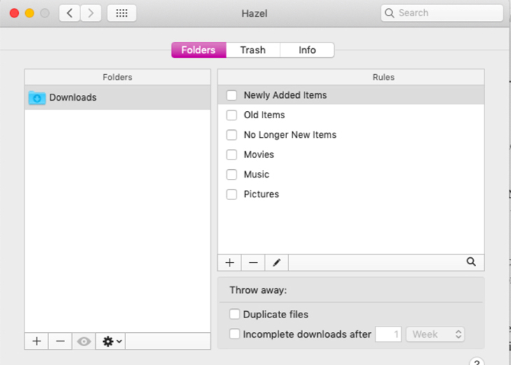 3 cách thiết lập chế độ tự động xóa file đã download trên MacBook > Ứng dụng Hazel