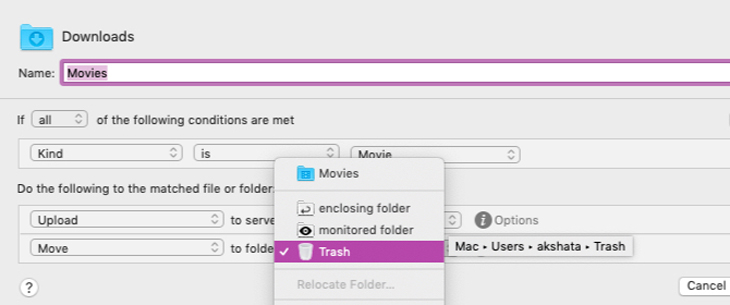 3 cách thiết lập chế độ tự động xóa file đã download trên MacBook > Tùy chọn Upload