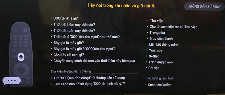 Bảng hướng dẫn dùng Google Assistant trên tivi 3