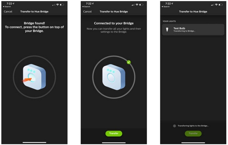 Cách kết nối nhiều đèn Philips Hue thông qua Bluetooth > chuyển đổi điều khiển bóng đèn philips sang thiết bị bridge