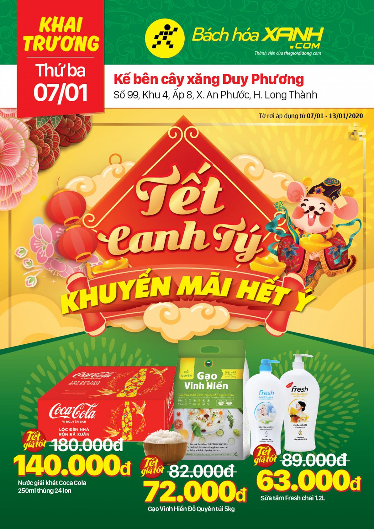 Cửa hàng Bách hoá XANH Số 99, Xã An Phước, Tỉnh Đồng Nai khai trương 7/1/2020