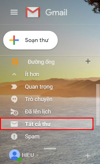 Vào Danh sách mở rộng > Tất cả thư để mở tất cả thư