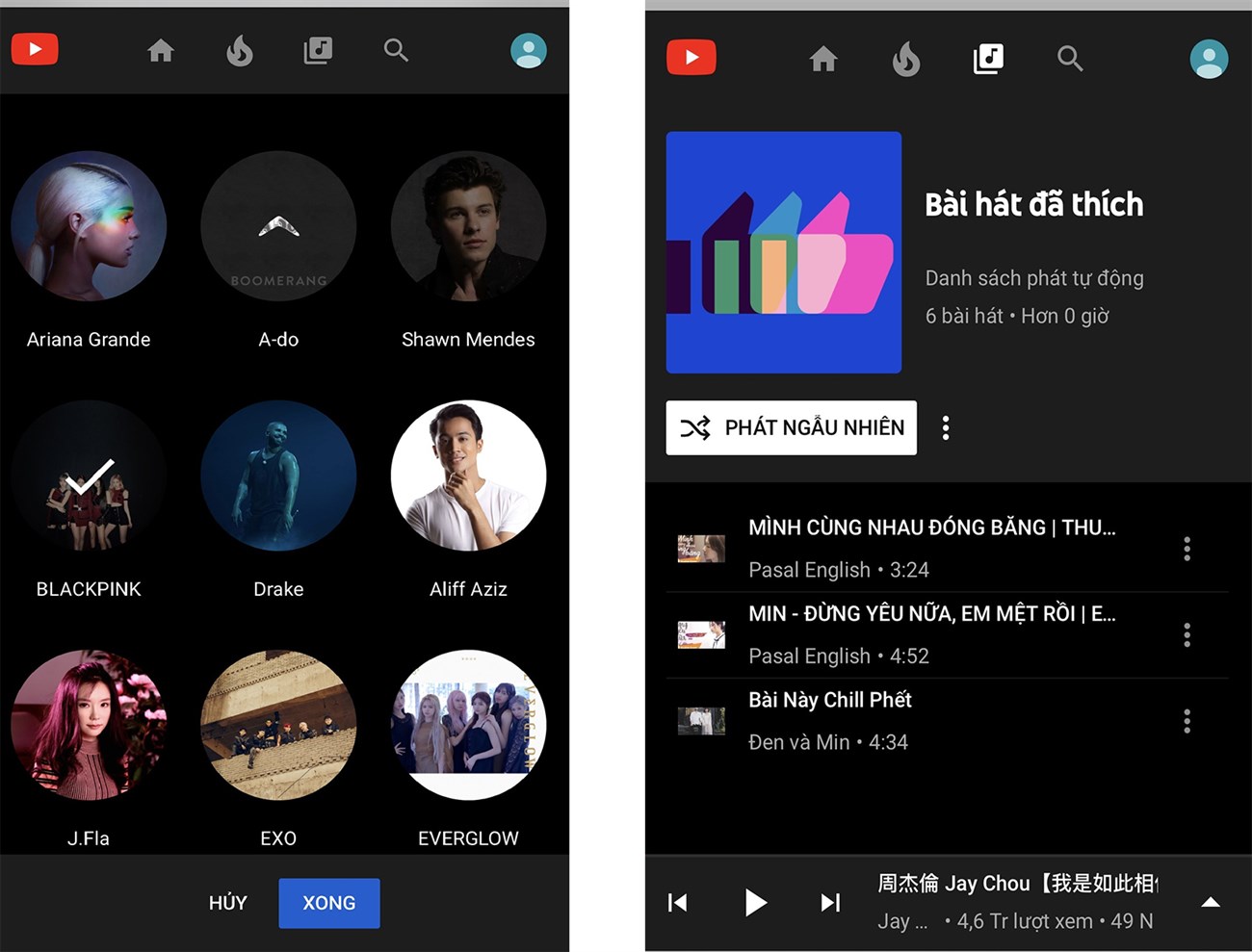 Giao diện hiện đại của YouTube Music