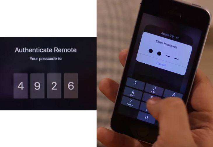 Cách sử dụng iPhone điều khiển Apple TV không cần remote > Nhập mã gồm 4 chữ số xuất hiện trên TV của bạn trong ứng dụng để xác nhận kết nối