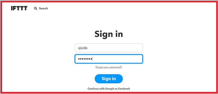  Đăng nhập vào tài khoản IFTTT
