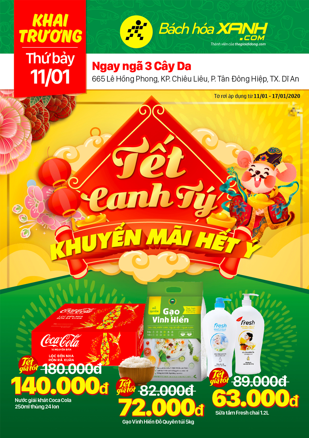 Cửa hàng Bách hoá XANH 665 Lê Hồng Phong khai trương 11/1/2020 Cửa hàng Bách hoá XANH 665 Lê Hồng Phong khai trương 11/1/2020