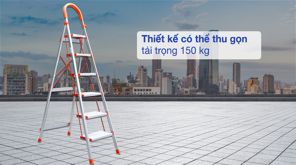 Thang nhôm ghế 6 bậc Advindeq ADS-706 thiết kế cứng cáp, khối lượng khá nhẹ