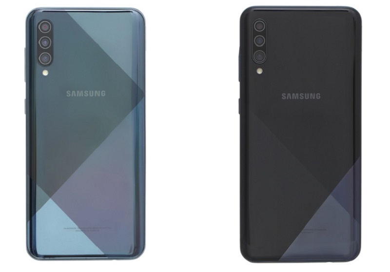 Mặt lưng của Galaxy A50s (trái) và A30s (trái)
