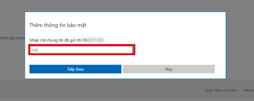 Hướng dẫn cách lấy lại, thay đổi mật khẩu tài khoản Microsoft của bạn > Nhập mã bảo mật là xong