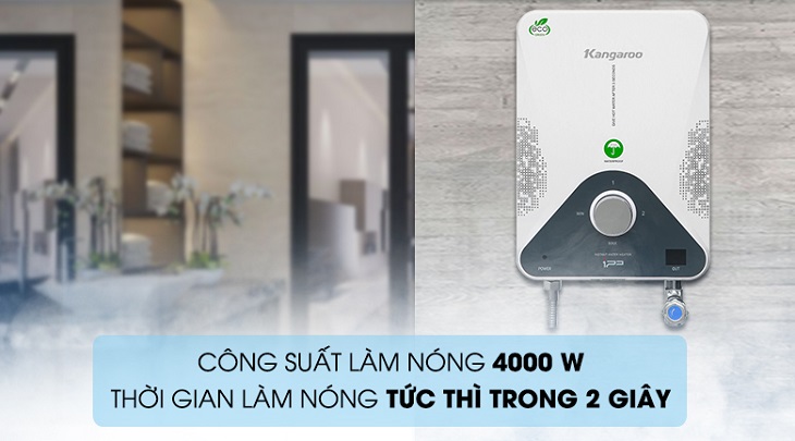 Máy nước nóng Kangaroo của nước nào? Có tốt không? > Khả năng làm nóng nước siêu nhanh chỉ trong 2 giây