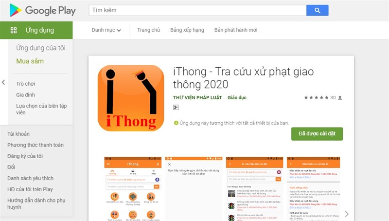 iThong: Xem các mức xử phạt mới theo nghị định 100 trên smartphone