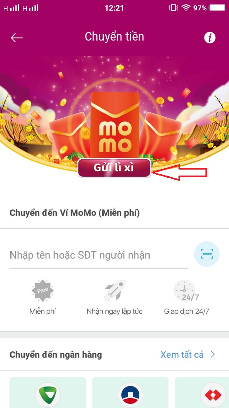 Hướng dẫn cách lì xì qua ví điện tử Momo,ZaloPay,Viettel Pay tiện lợi