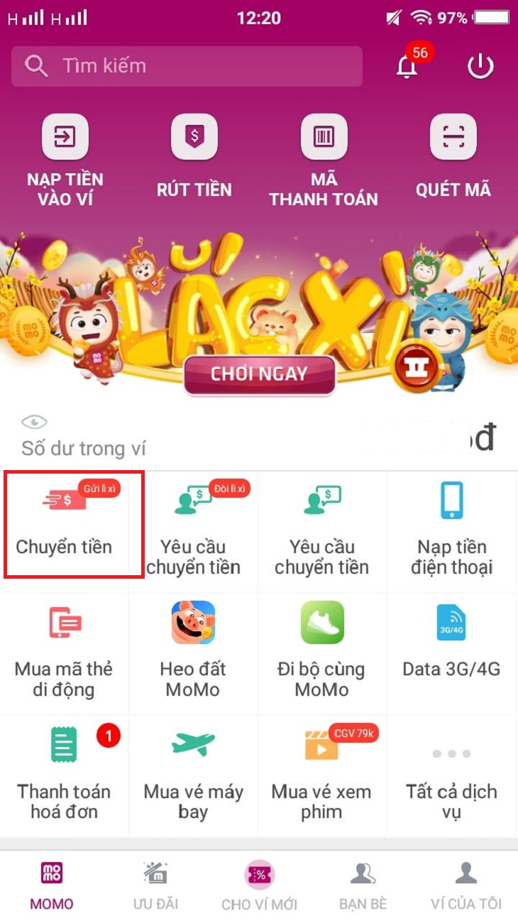 Hướng dẫn cách lì xì qua ví điện tử Momo,ZaloPay,Viettel Pay tiện lợi