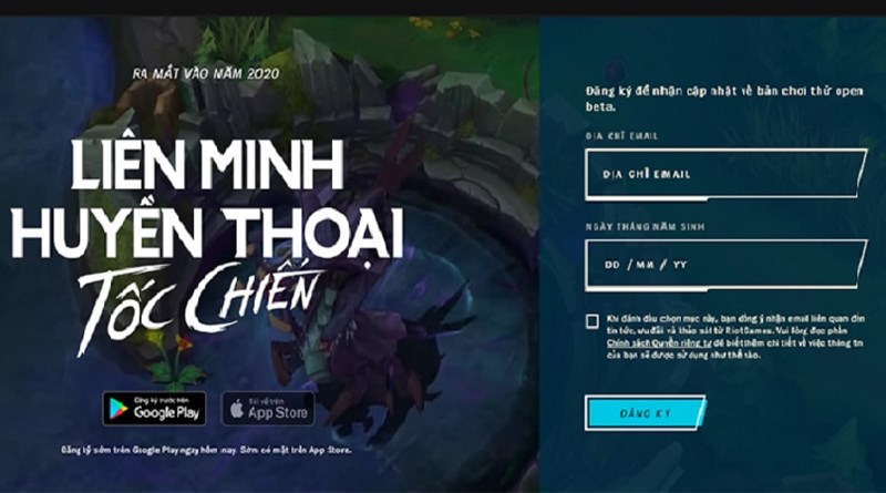 trang chủ đăng kí trước Tốc Chiến