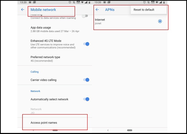 5 cách khắc phục điện thoại Android không bật được 4G > Reset APN