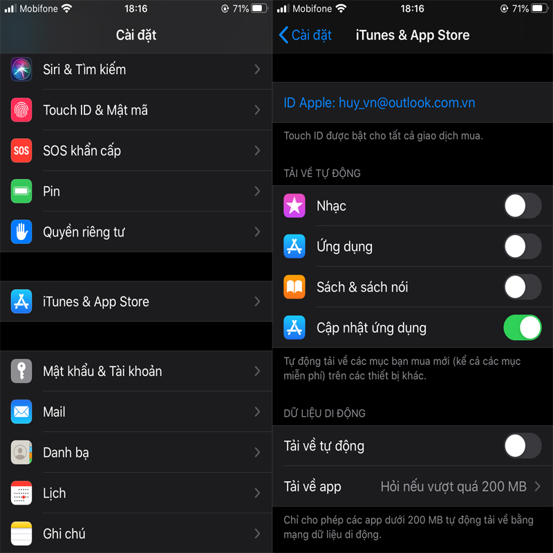 cài đặt iPhone cài đặt iPhone