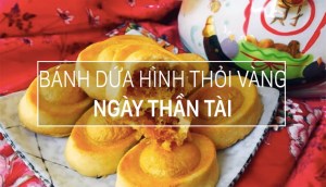 Làm bánh hình thỏi vàng ngày Thần Tài cầu may mắn cả năm