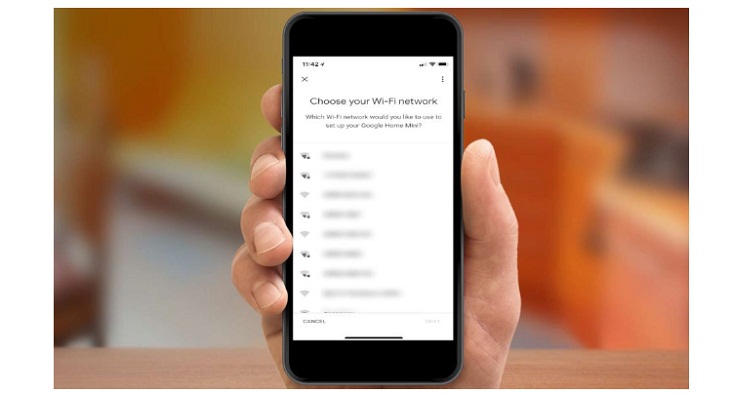 Hướng dẫn chi tiết cách thiết lập và cài đặt Google Home Mini khi mới mua về > Chọn mạng Wi-Fi của bạn và nhấn Next. 