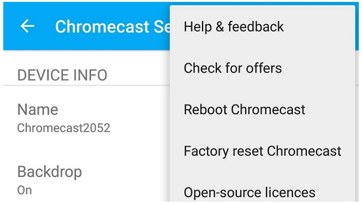 Reset Chromecast