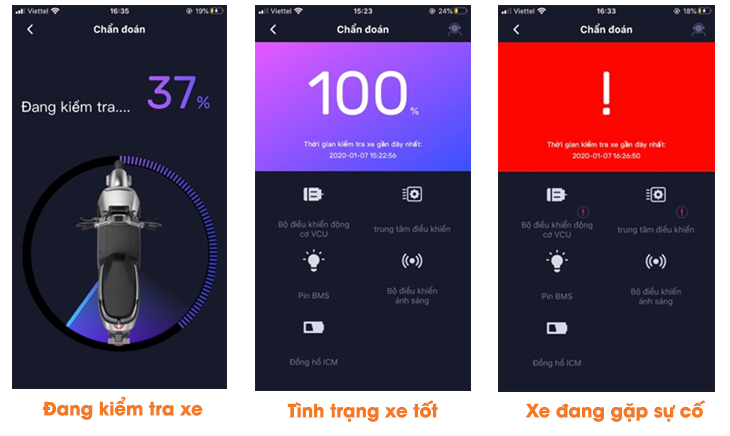 Hướng dẫn sử dụng Kết nối app Yadea Travel với xe điện - Kiểm tra tình trạng xe