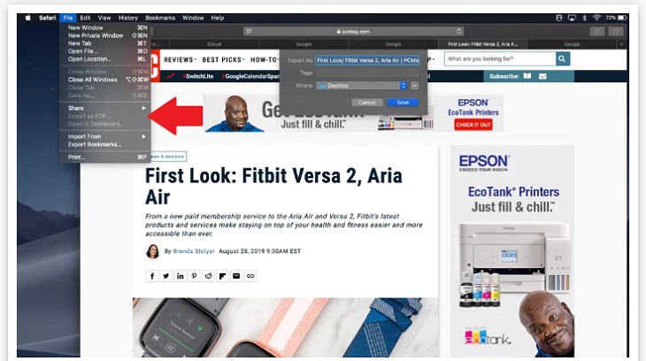 21 mẹo tăng trải nghiệm duyệt web khi sử dụng Safari trên macOS > Lưu trang thành PDF