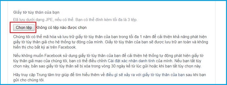 Hướng dẫn cách lấy lại mật khẩu facebook bằng CMND 2020 > Tải ảnh chụp chứng minh nhân dân lên