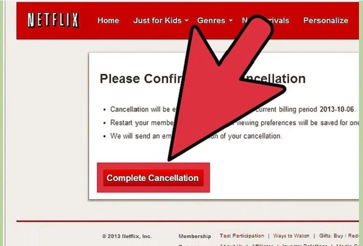 Hướng dẫn cách hủy đăng ký Netflix đơn giản nhanh chóng > Nhấp vào Complete Cancellation