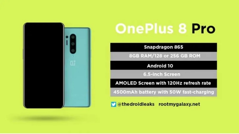 OnePlus 8 Pro lộ hình ảnh render và thông số cấu hình