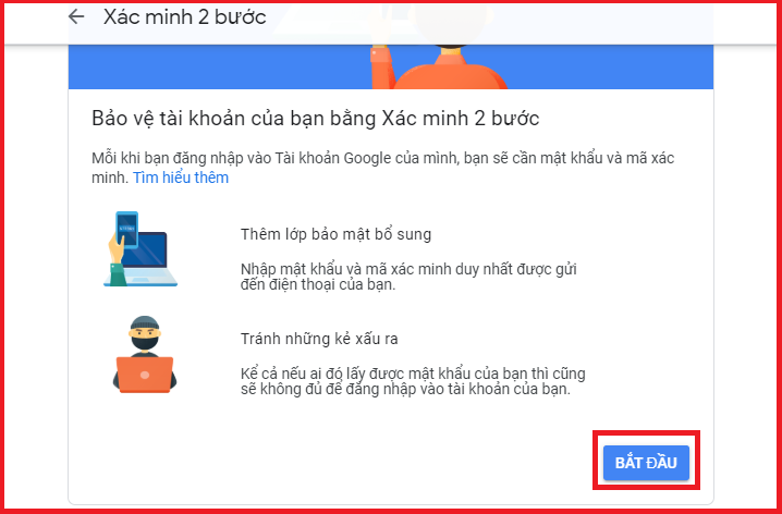 Cách kiểm tra độ mạnh yếu mật khẩu đã lưu trên Google, có bị hack không > nhấn Bắt đầu