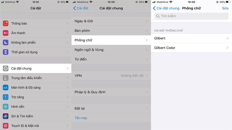 Font chữ iPhone