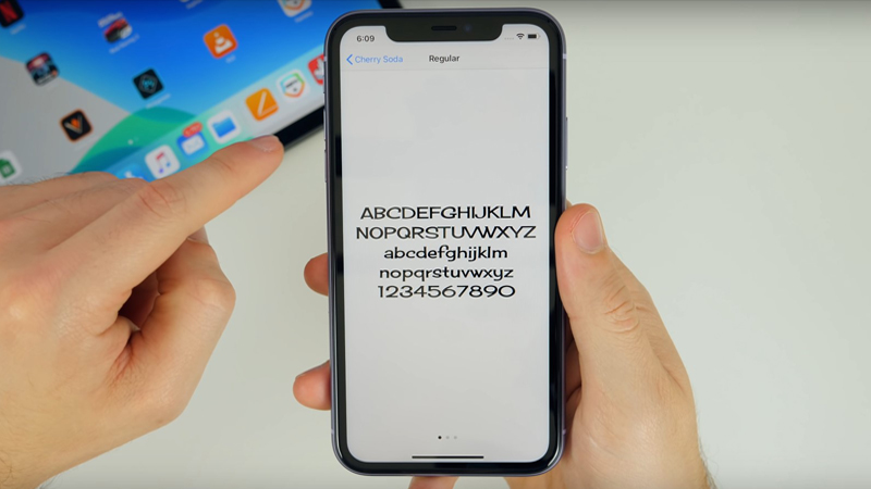 Xem hình ảnh để biết cách cài đặt font chữ mới trên iPhone.