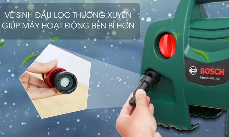 Hướng dẫn vệ sinh, bảo quản máy rửa xe tại nhà nhanh chóng > Vệ sinh bộ lọc nước của máy rửa xe để máy hoạt động bền bỉ hơn