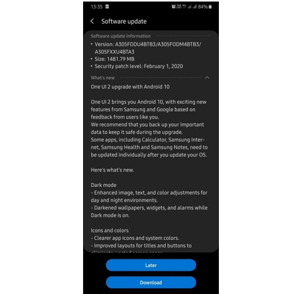 Galaxy A30 chính thức được cập nhật Android 10 Galaxy A30 chính thức được cập nhật Android 10