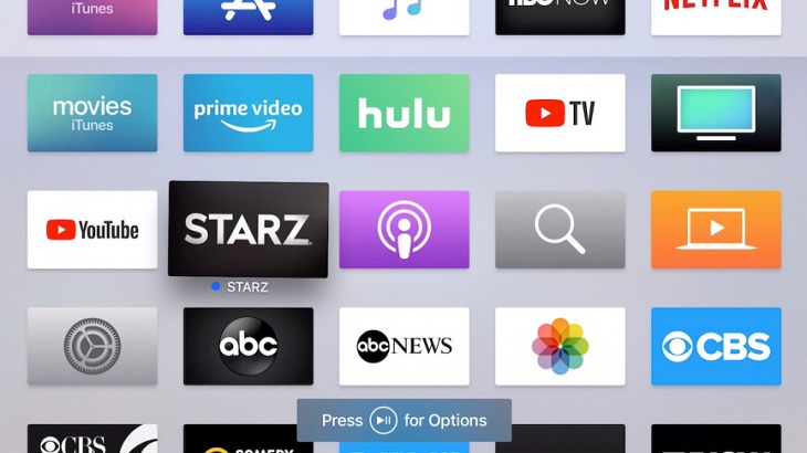 Cách thêm, xoá và cài đặt ứng dụng trên Apple TV > Các ứng dụng sẽ được hiện lên trên Home Screen