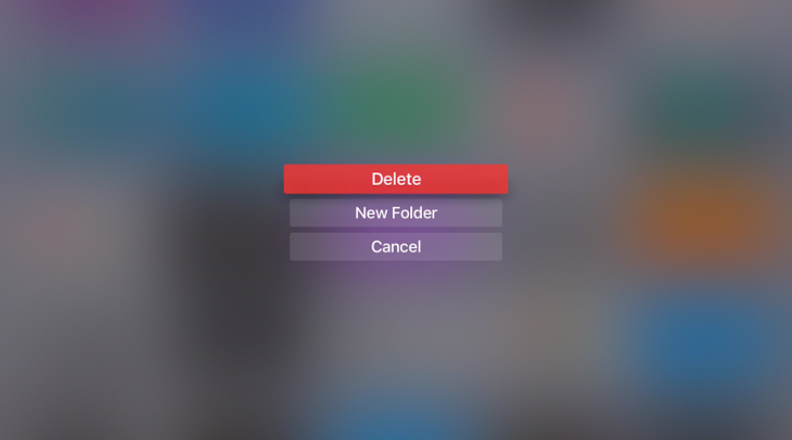 Cách thêm, xoá và cài đặt ứng dụng trên Apple TV > Xóa ứng dụng trên Apple TV
