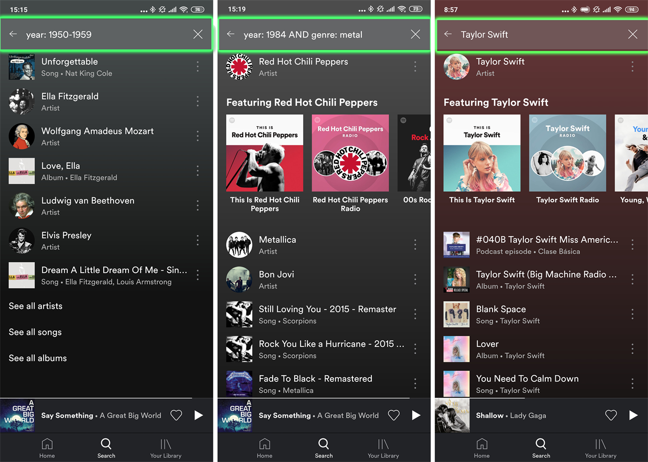Những mẹo vặt và thủ thuật khi sử dụng Spotify mà bạn cần biết > Spotify mang cho người dùng công cụ tìm kiếm tuyệt vời