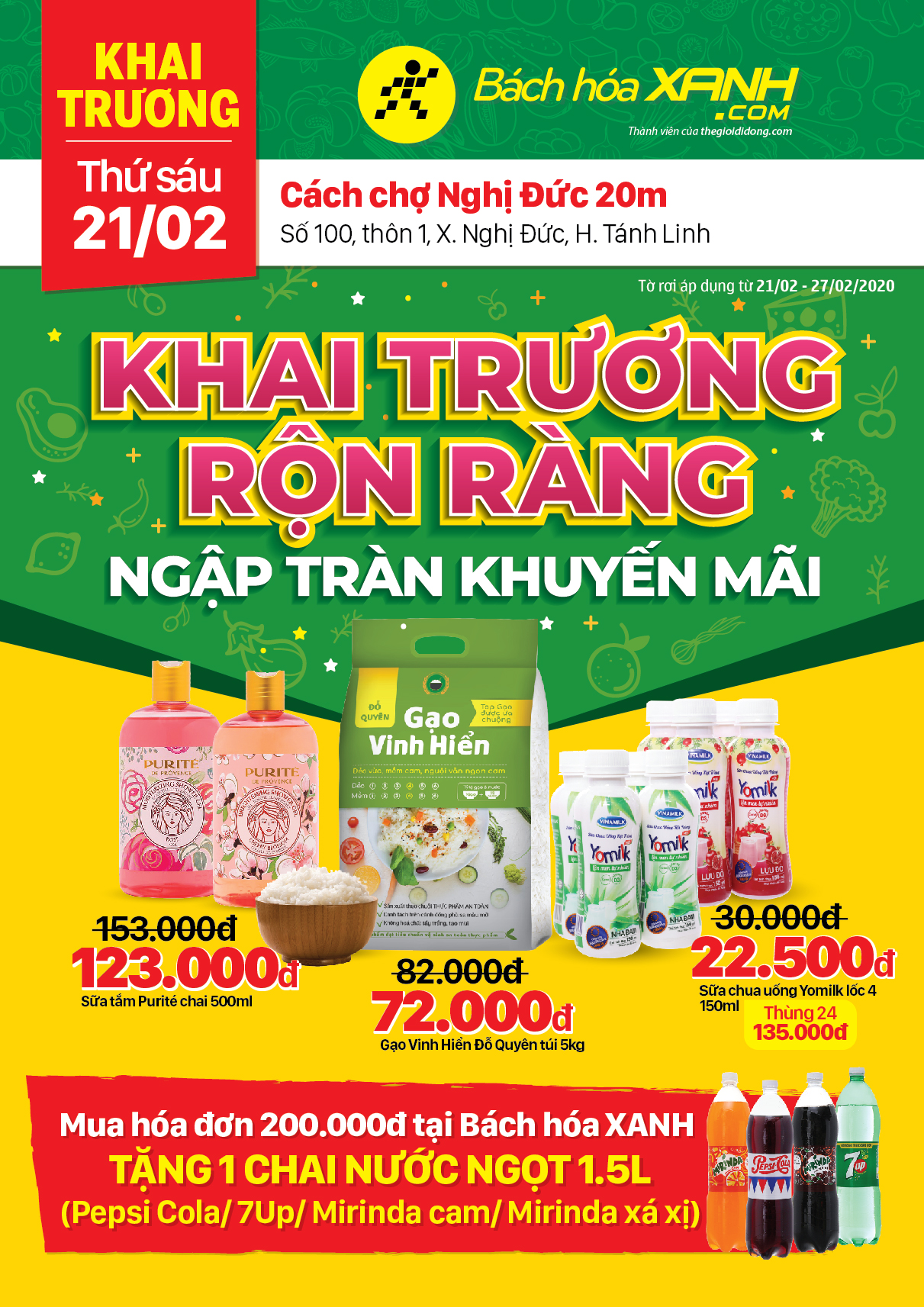 Cửa hàng Bách hoá XANH Số 100, Thôn 1 khai trương 21/2/2020 