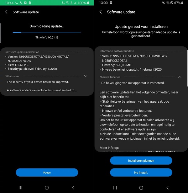 Samsung phát hành bản cập nhật tháng 2/2020 cho Galaxy S8/S8+ và Galaxy Note 8 Samsung phát hành bản cập nhật tháng 2/2020 cho Galaxy S8/S8+ và Galaxy Note 8