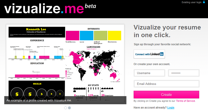 10 công cụ miễn phí giúp tạo Infographic đơn giản, đẹp mắt và dễ dàng hơn > Vizualize