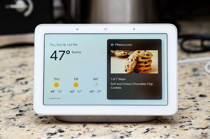 công việc bếp núc thao tác dễ dàng trên Google Nest Hub