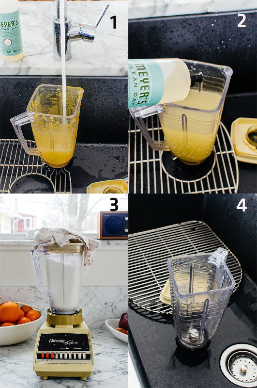 How to clean the blender when grinding turmeric