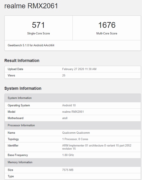 Realme 6 Pro bất ngờ xuất hiện trên Geekbench