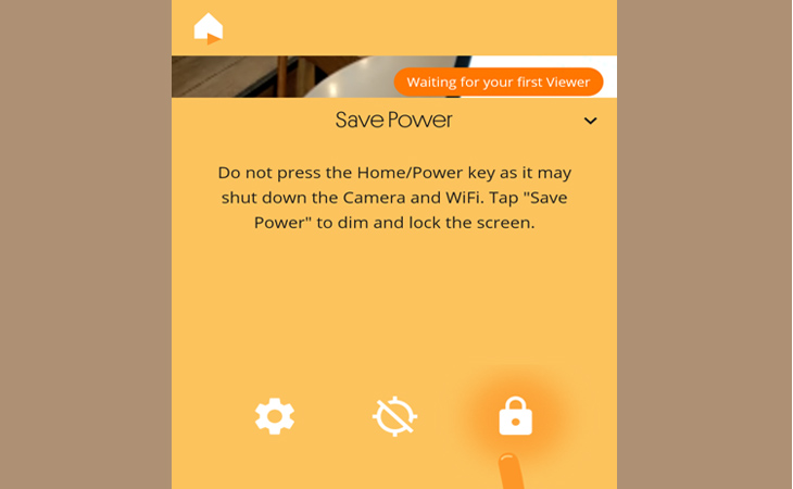 Bấm nút hình ổ khóa để bật chế độ tiết kiệm điện năng, đồng thời khóa màn hình điện thoại.