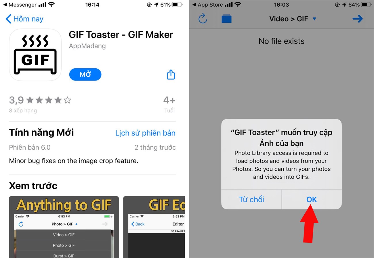 Tải và mở ứng dụng GIF Toaster